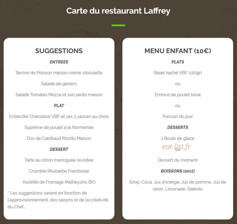 Au Pré du Lac — carte page 1