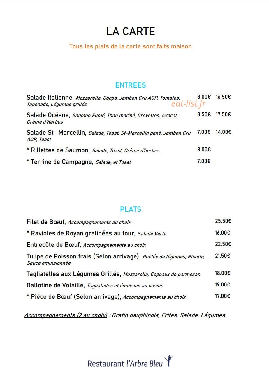 L'Arbre Bleu — carte page 2