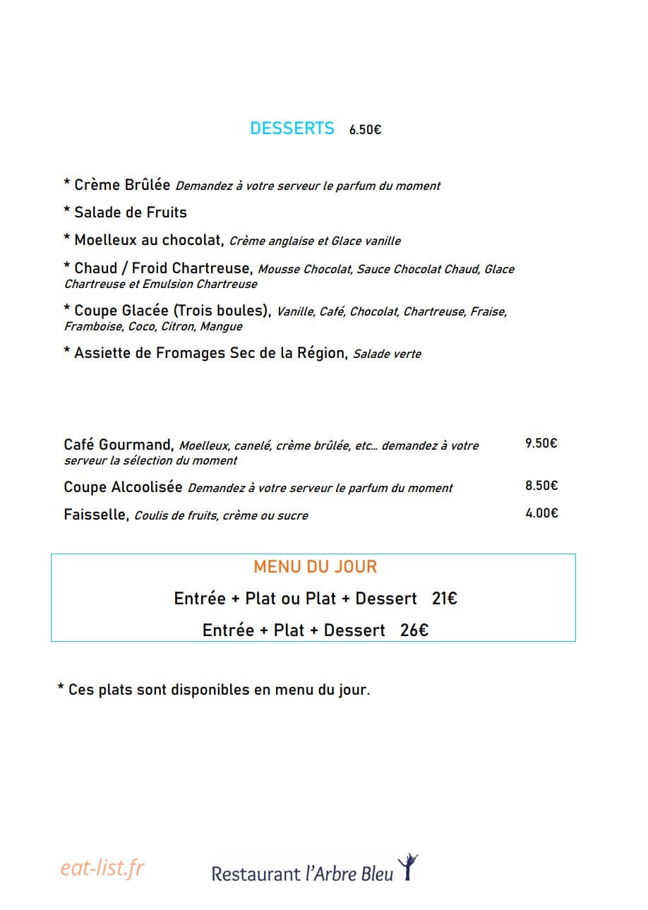 L'Arbre Bleu — carte page 3