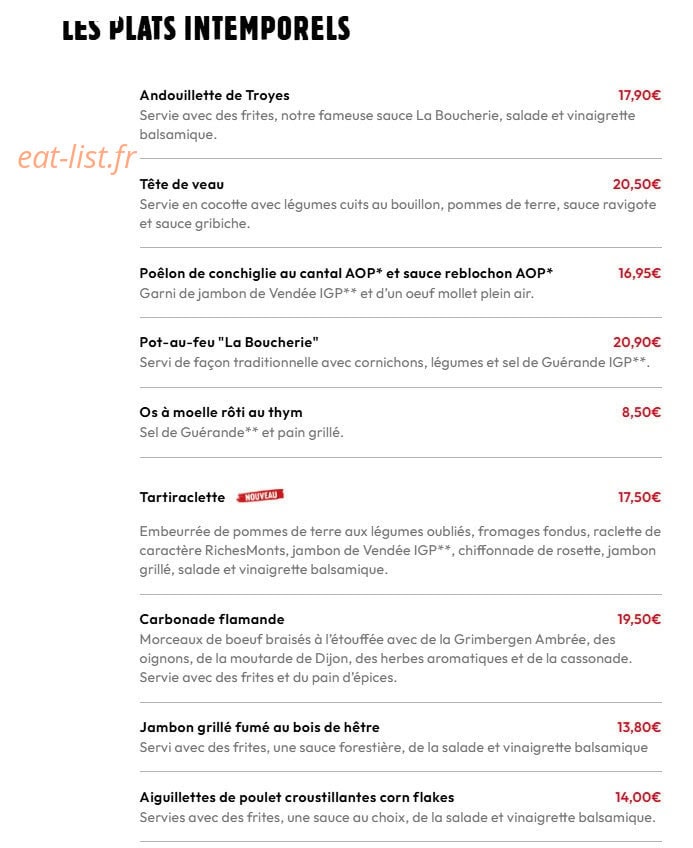 La Boucherie — carte page 2