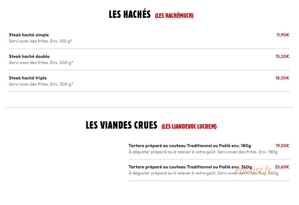La Boucherie — carte page 6