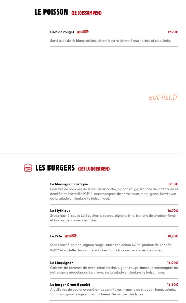 La Boucherie — carte page 4
