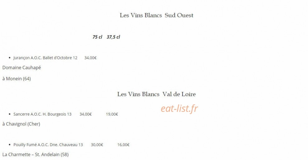 La Dame Aux Fleurs — carte page 15