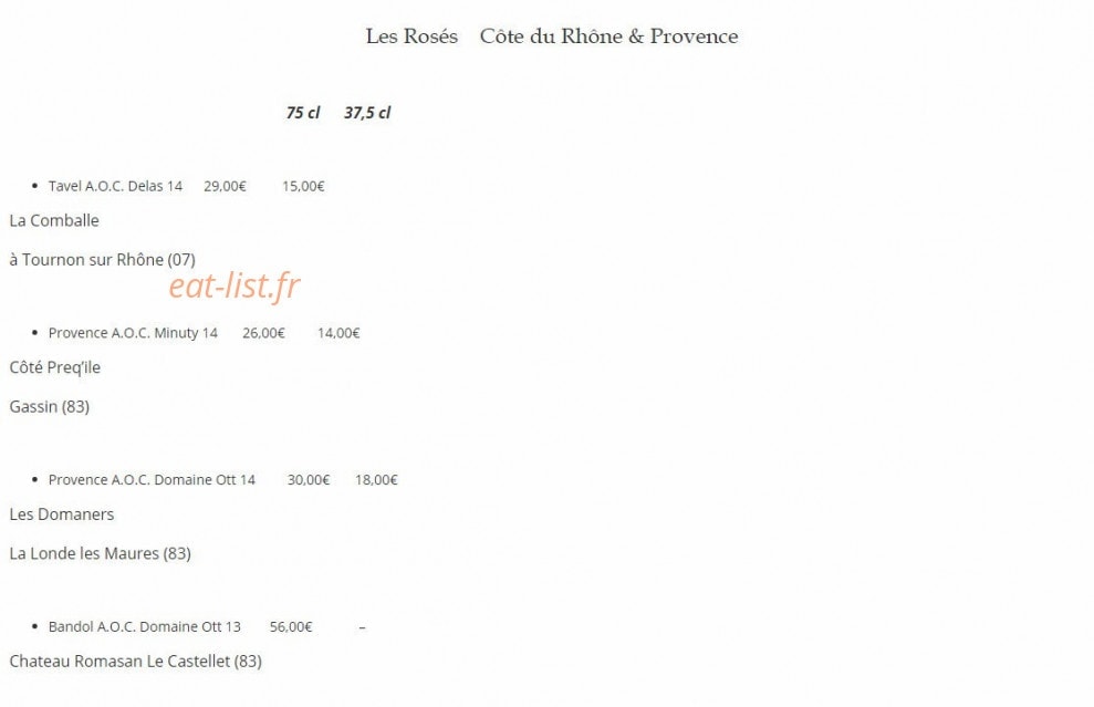 La Dame Aux Fleurs — carte page 19