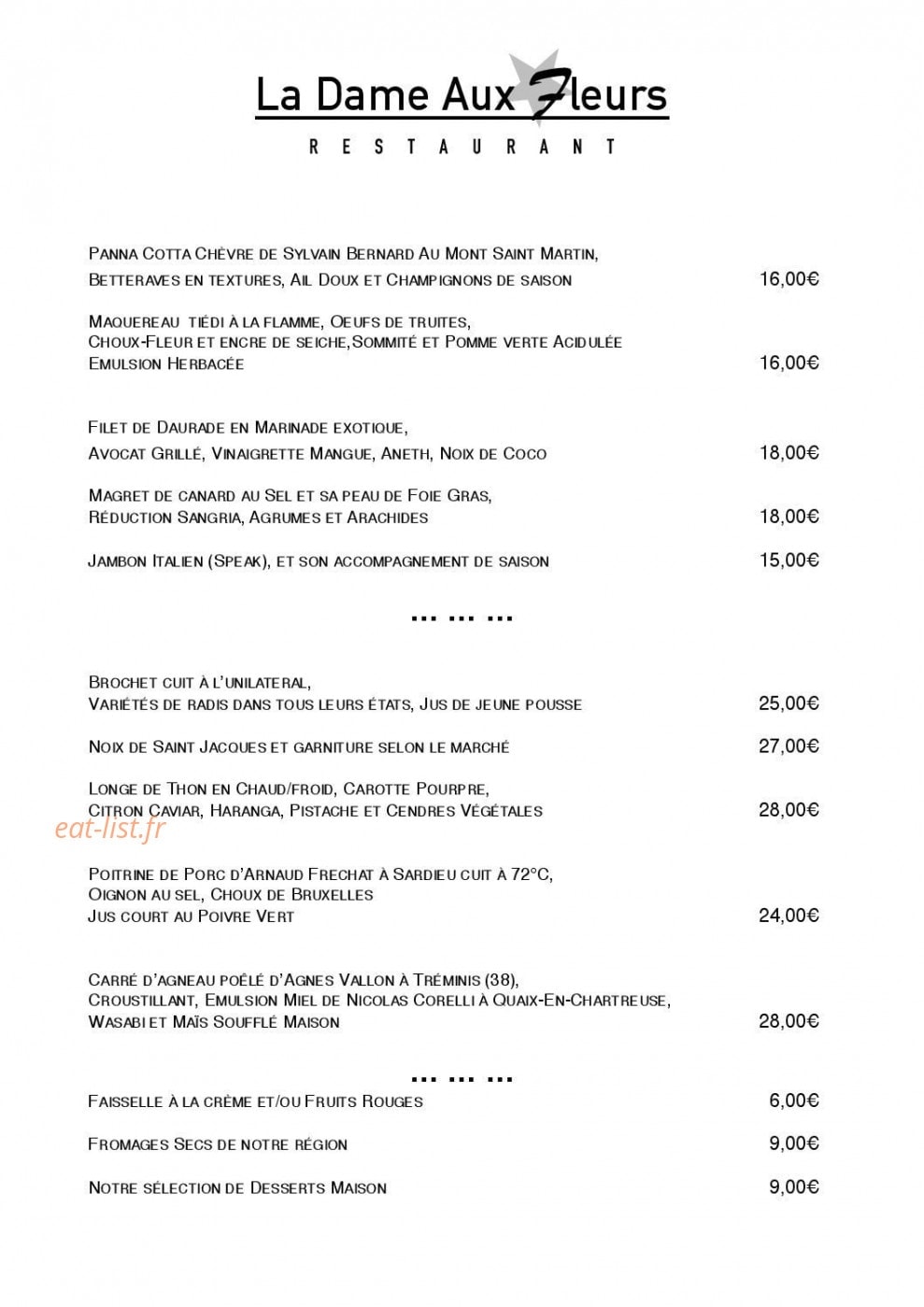 La Dame Aux Fleurs — carte page 1