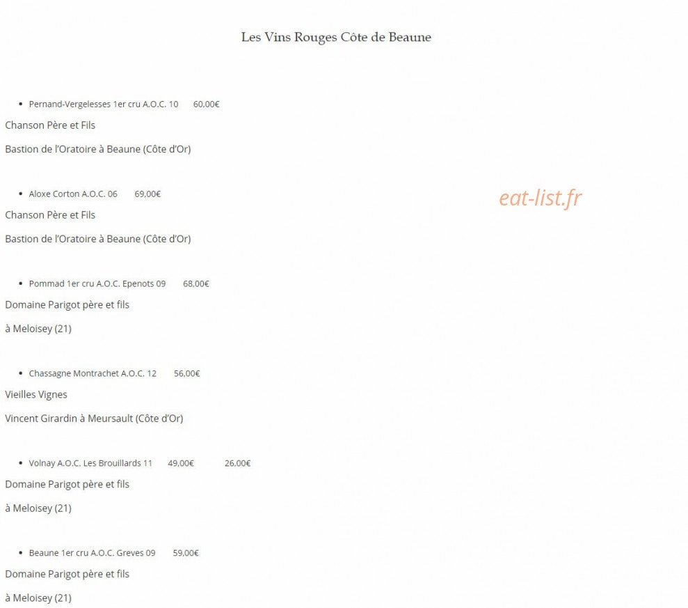 La Dame Aux Fleurs — carte page 14