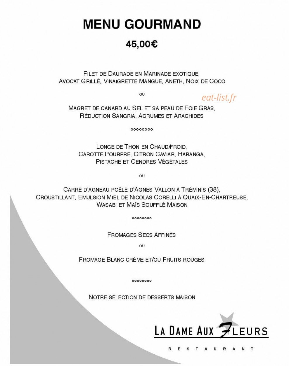 La Dame Aux Fleurs — carte page 3