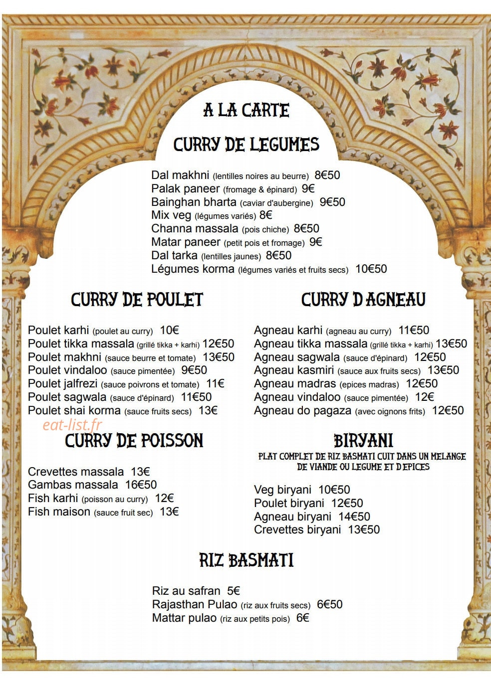 Le Rajasthani — carte page 5