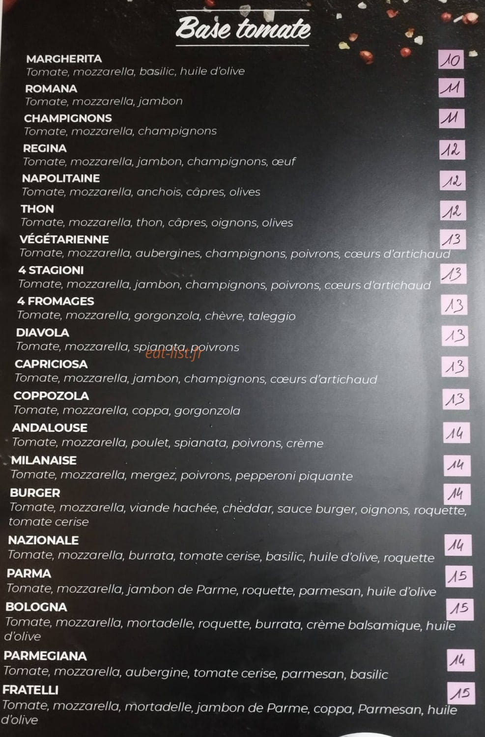 Palermo pizza — carte page 1