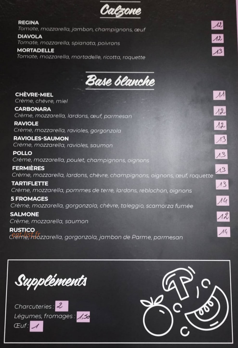 Palermo pizza — carte page 2