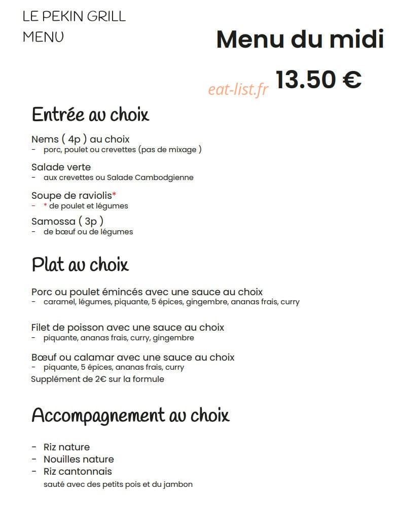 Pekin Grill — carte page 6