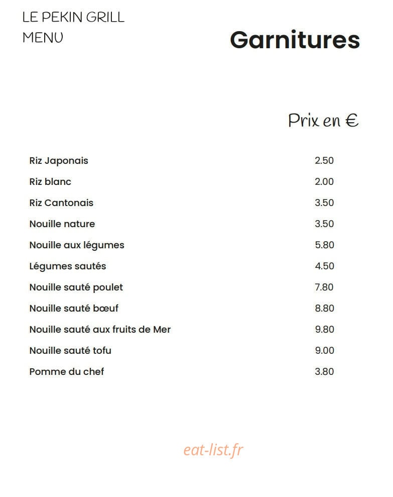 Pekin Grill — carte page 5