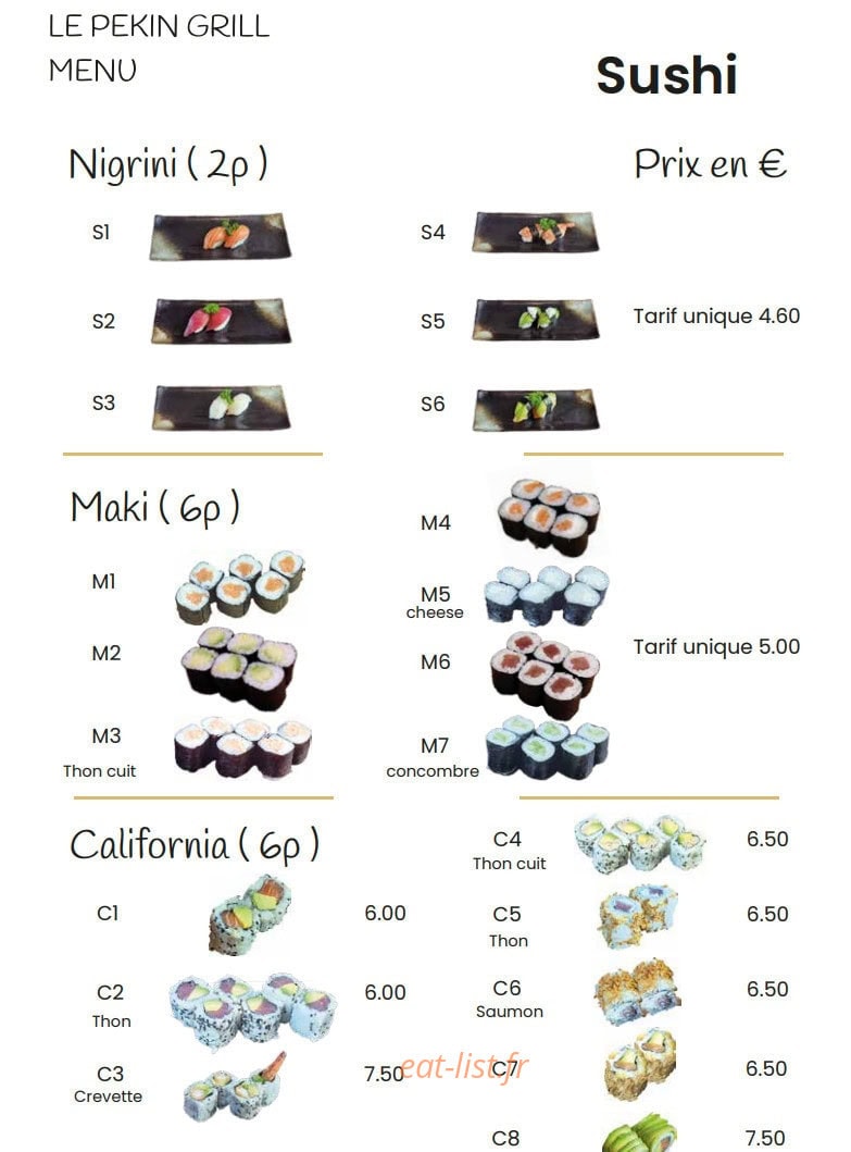 Pekin Grill — carte page 8