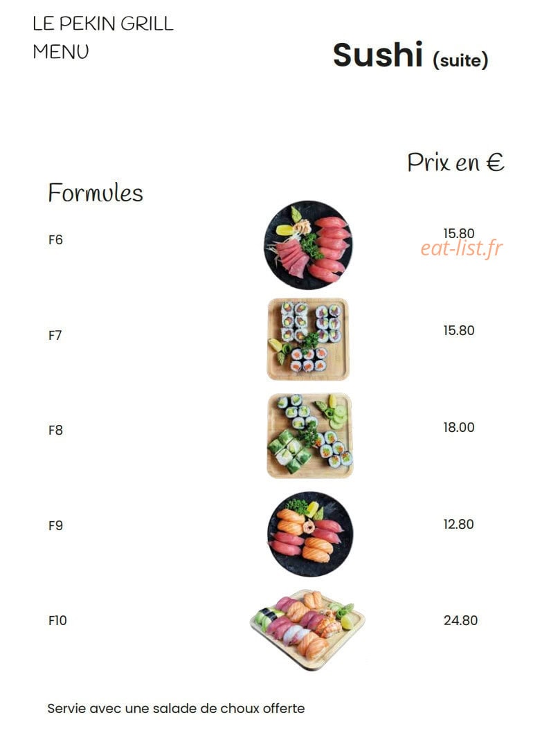 Pekin Grill — carte page 11