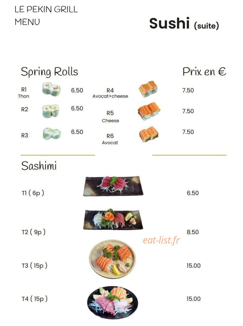 Pekin Grill — carte page 9