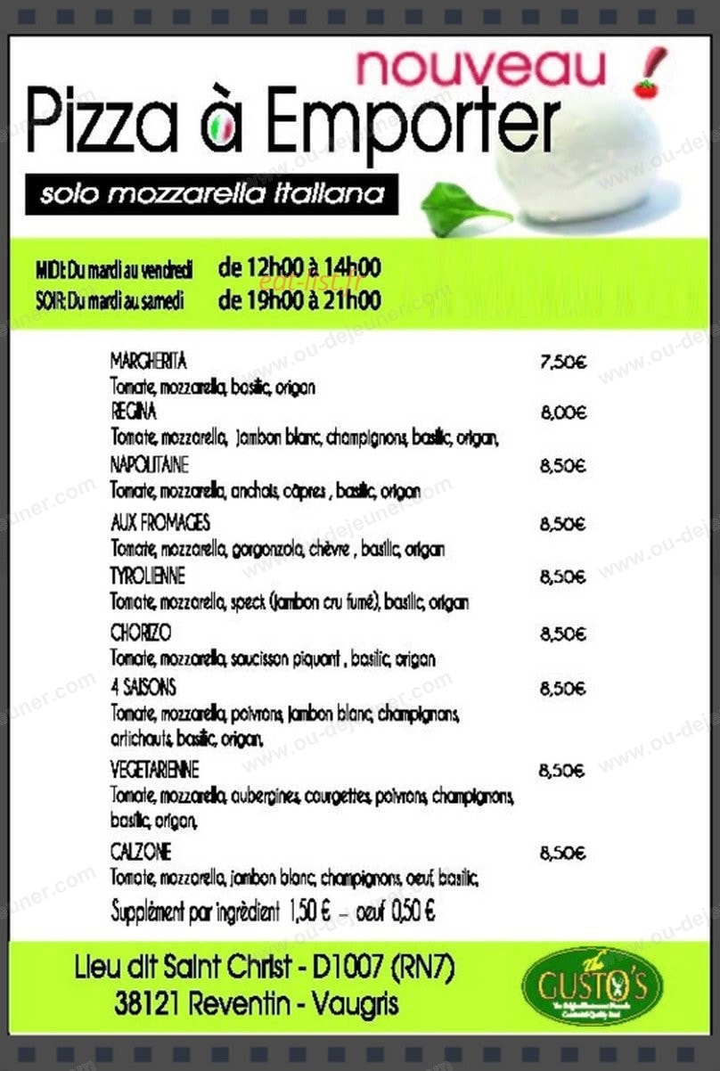 The Gusto's — carte page 2