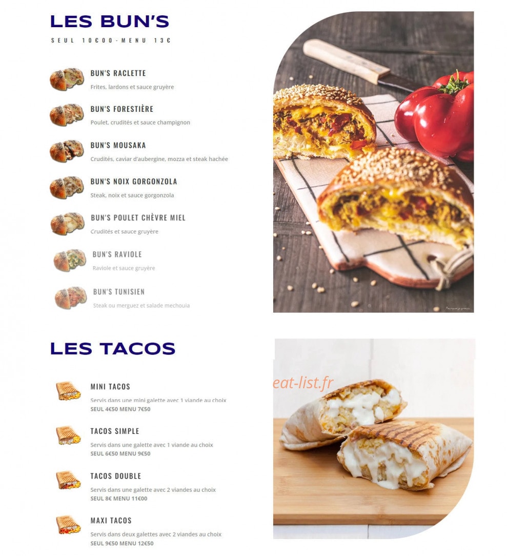 Buns Avenue — carte page 1