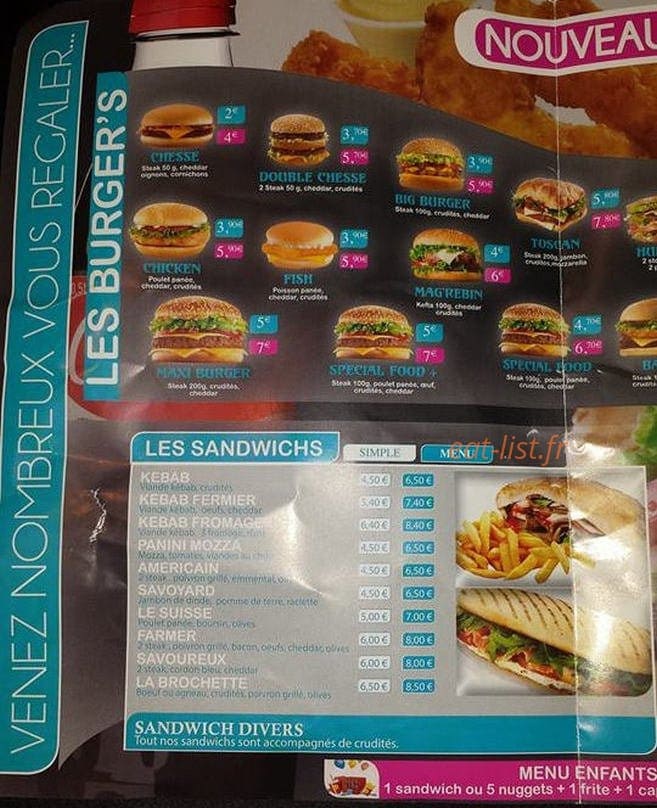 Burger's food — carte page 2