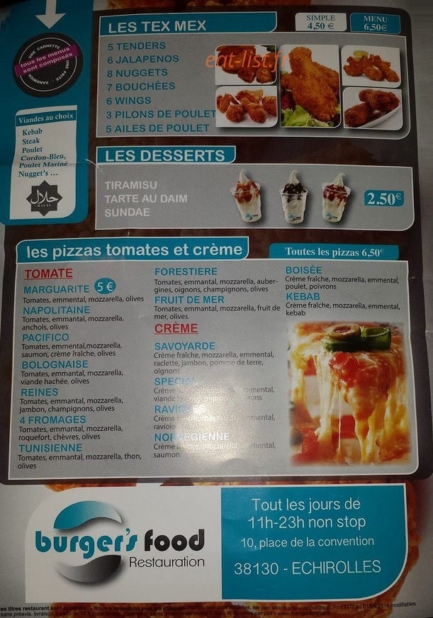 Burger's food — carte page 4