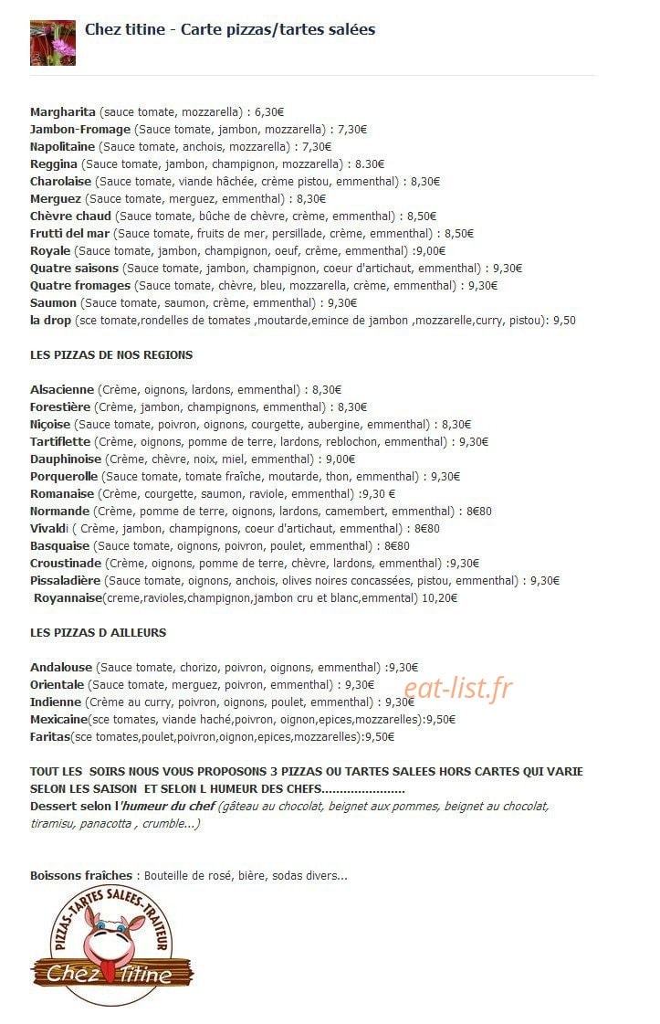 Chez Titine — carte page 1
