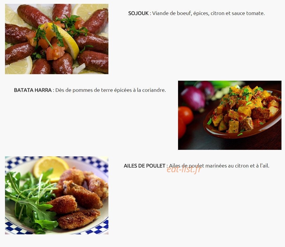 Comptoir Libanais — carte page 7