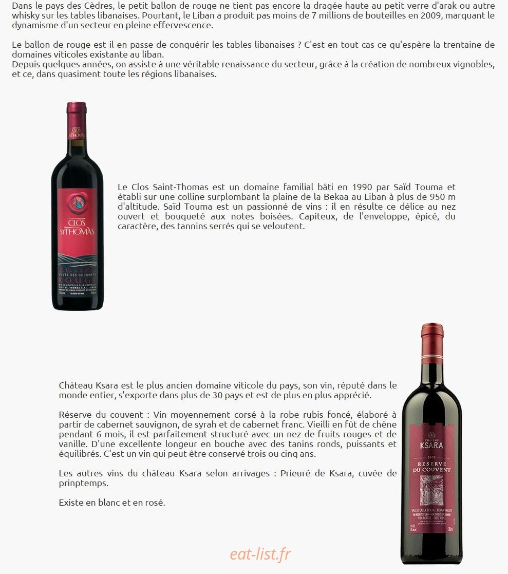 Comptoir Libanais — carte page 11