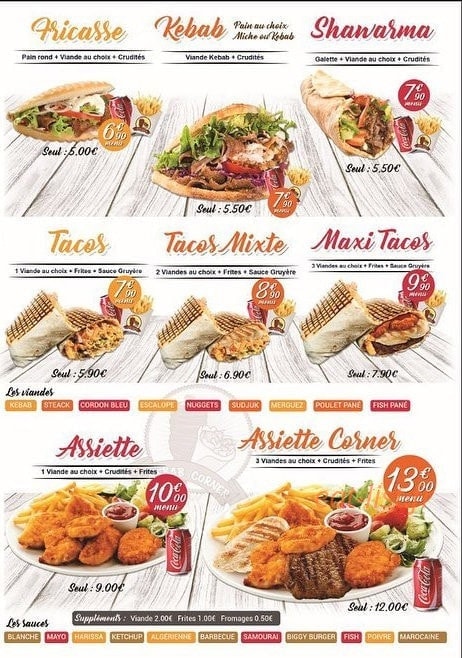 Kebab corner — carte page 3