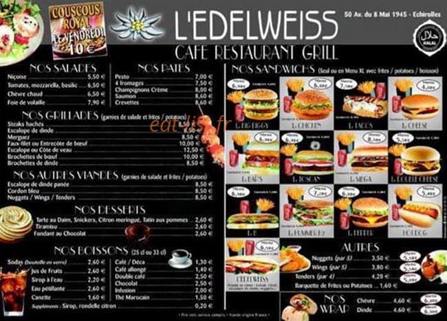 L'Edelweiss — carte page 1