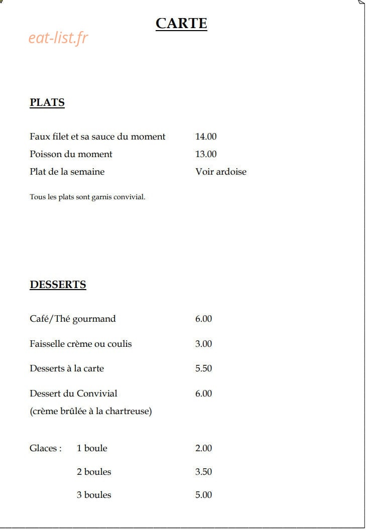 Le Convivial — carte page 2