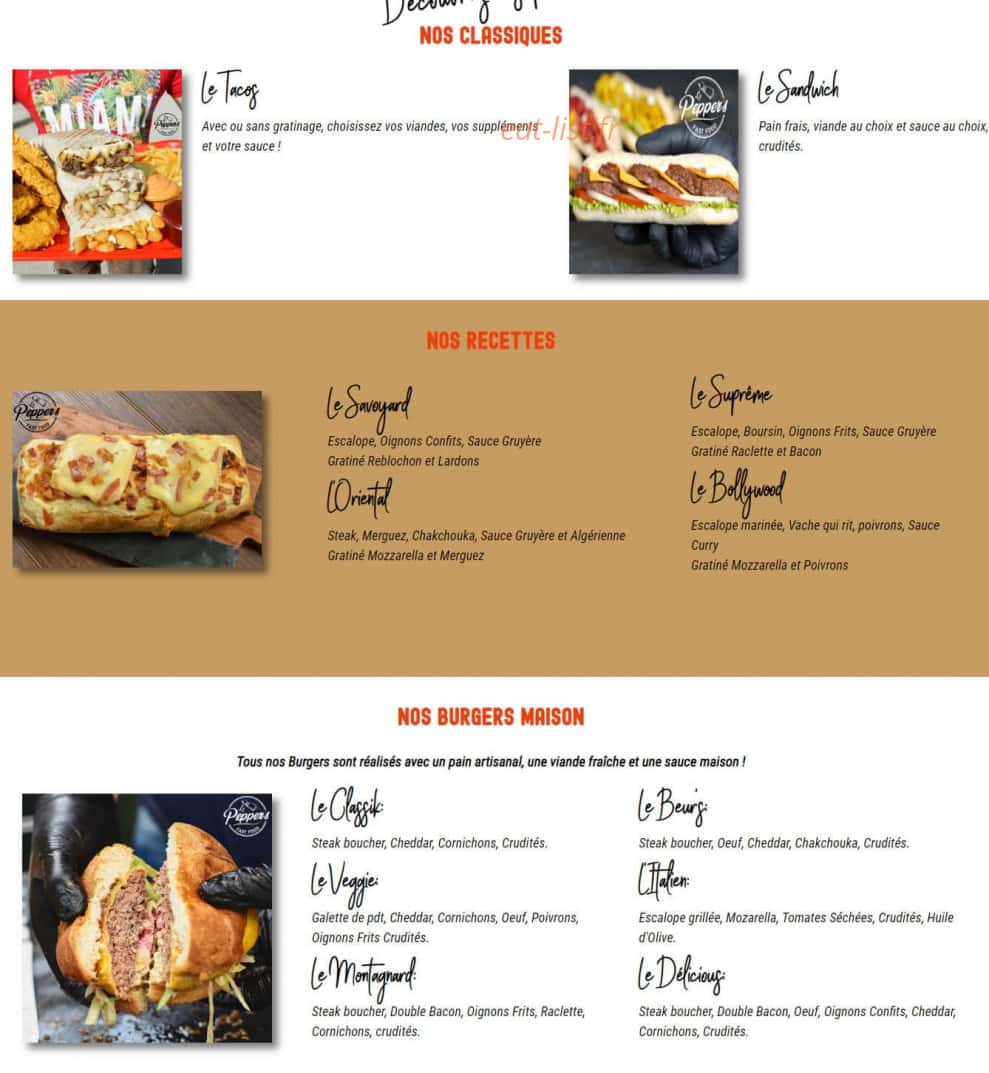 Le Pepper's — carte page 1
