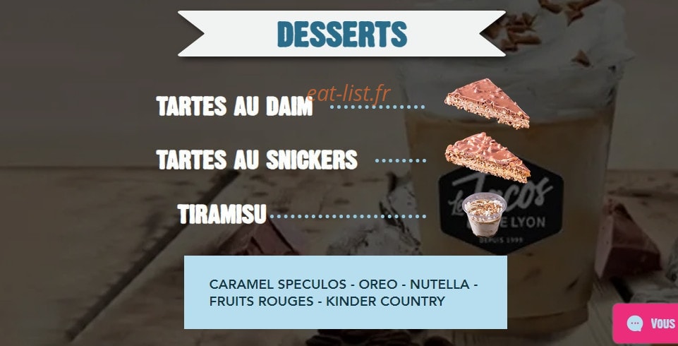 Le Tacos de Lyon — carte page 3