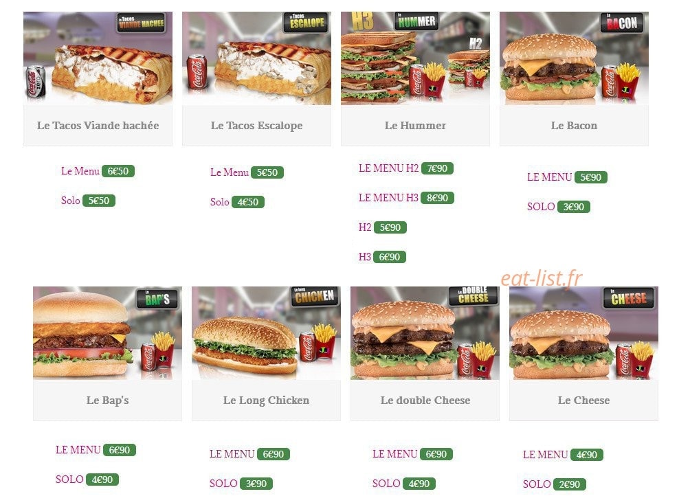 Le Tacos de Lyon — carte page 2