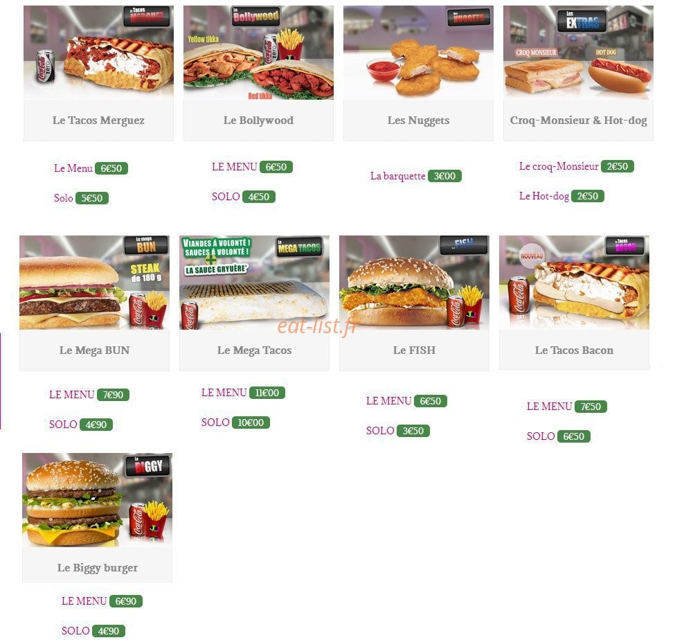 Le Tacos de Lyon — carte page 3