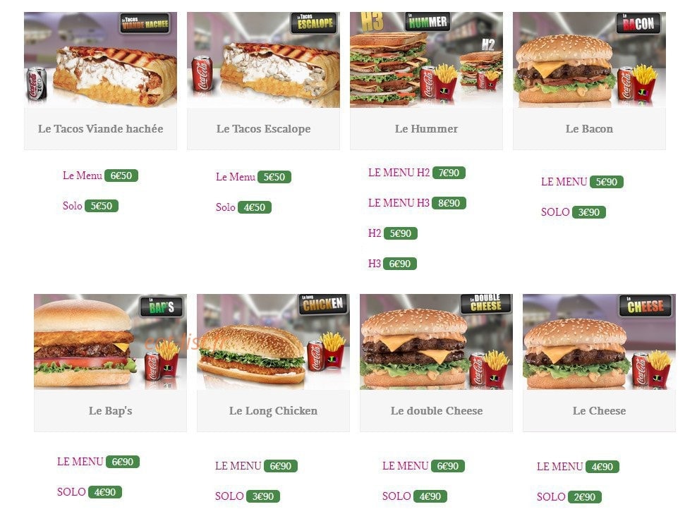 Le Tacos de Lyon — carte page 2