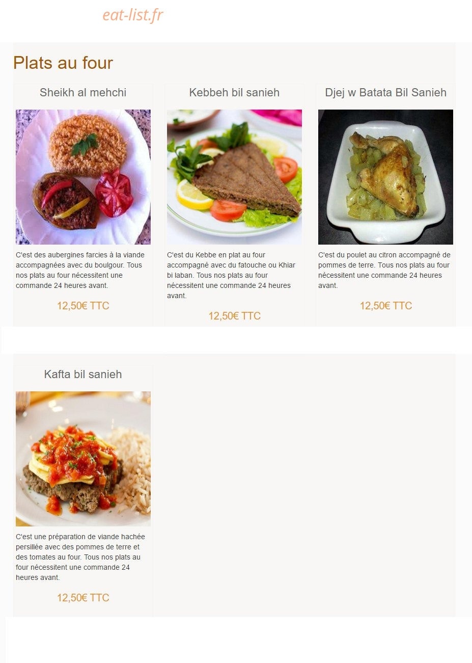Les Saveurs Libanaises — carte page 4