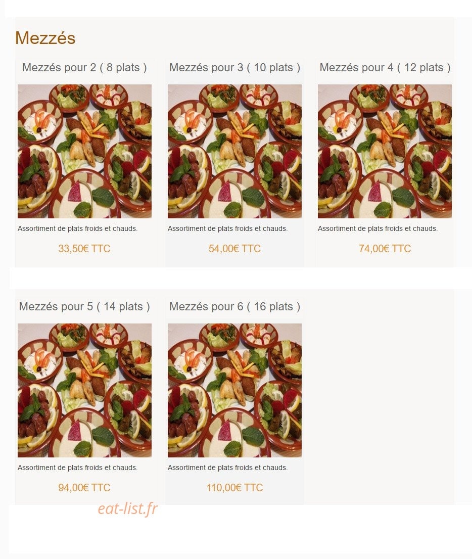 Les Saveurs Libanaises — carte page 3
