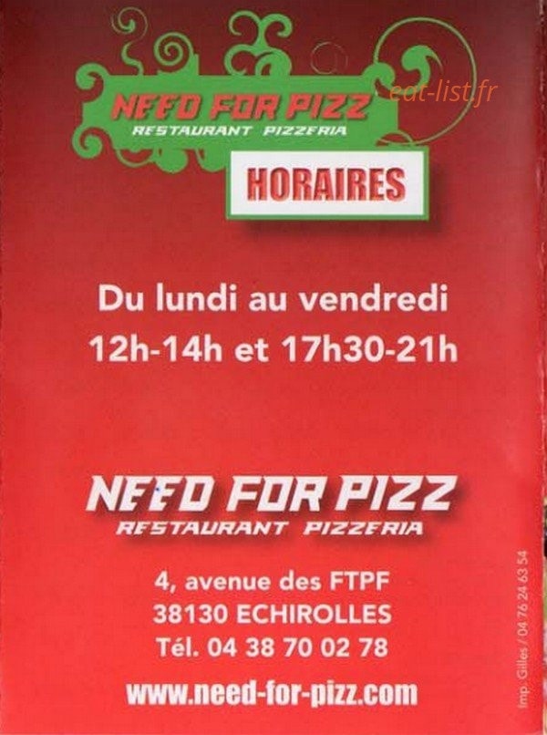 Need For pizza — carte page 6