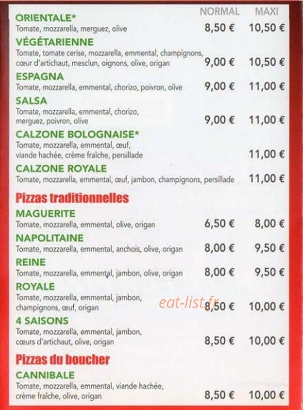 Need For pizza — carte page 3