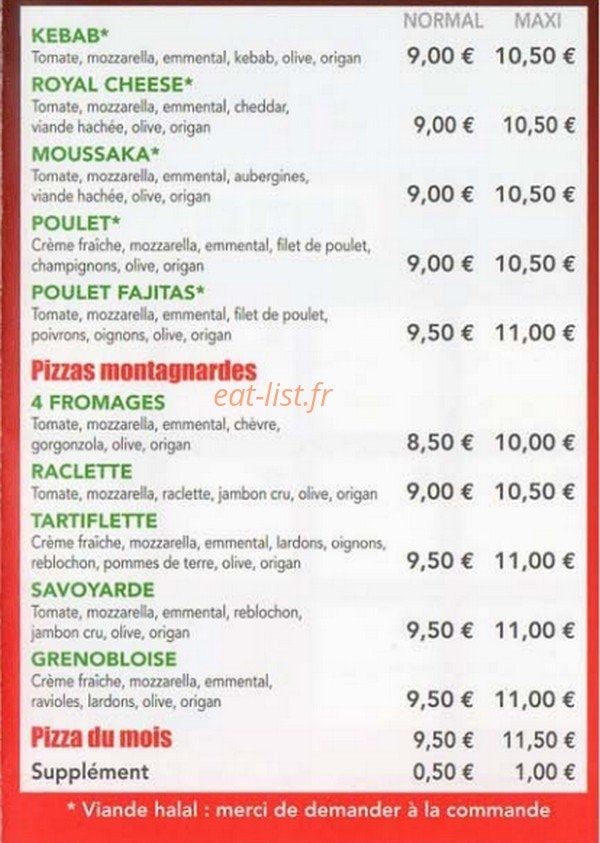 Need For pizza — carte page 4