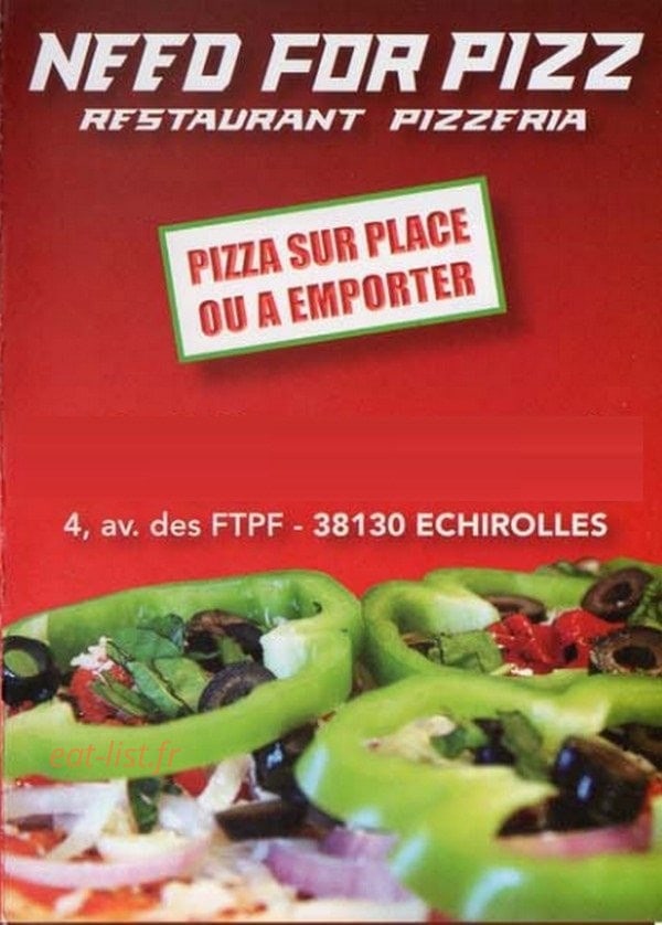Need For pizza — carte page 1