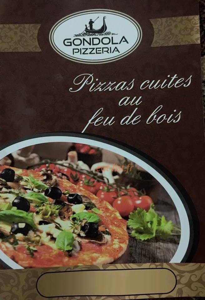 Pizzeria Gondola — carte page 1