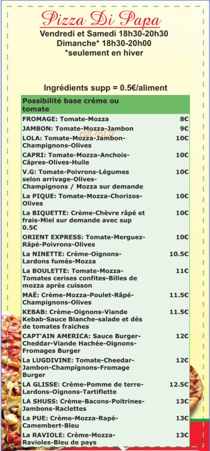 Pizza Di Papa — carte page 1