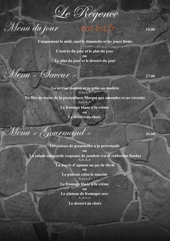 Le Régence — carte page 2