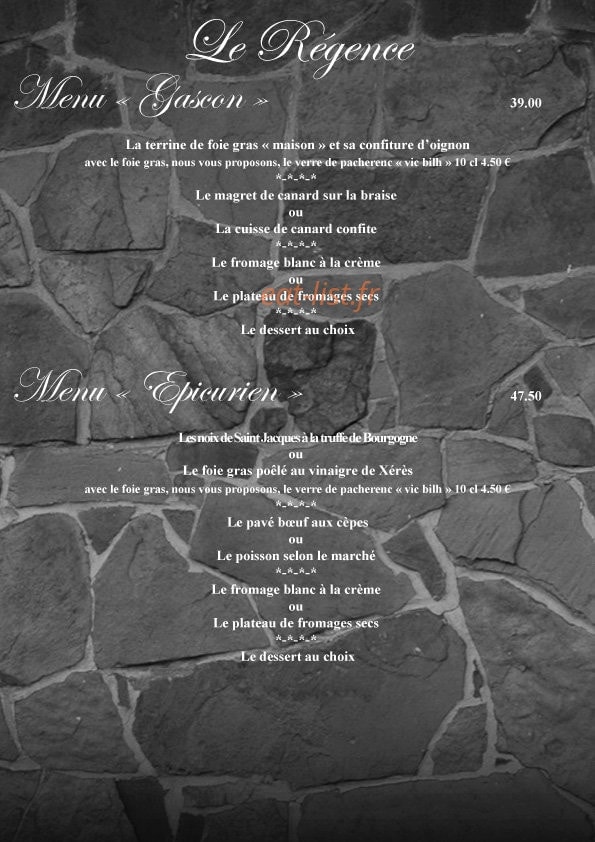 Le Régence — carte page 3