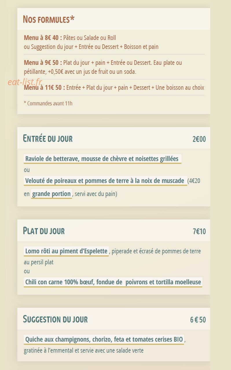 Le temps d'une pause — carte page 1