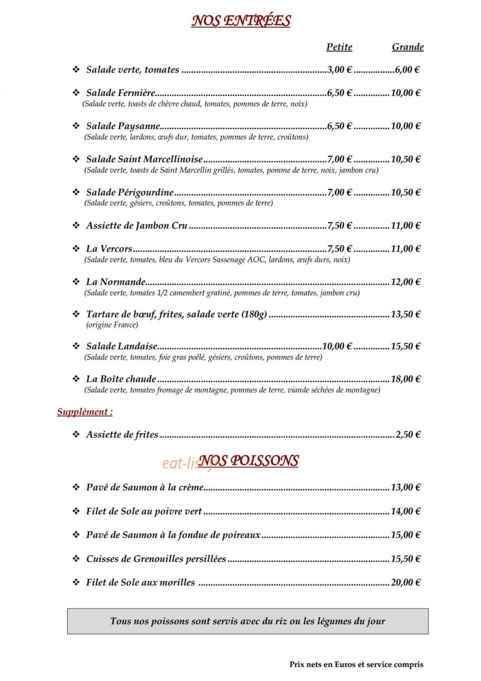 Le Petit Charlot — carte page 2