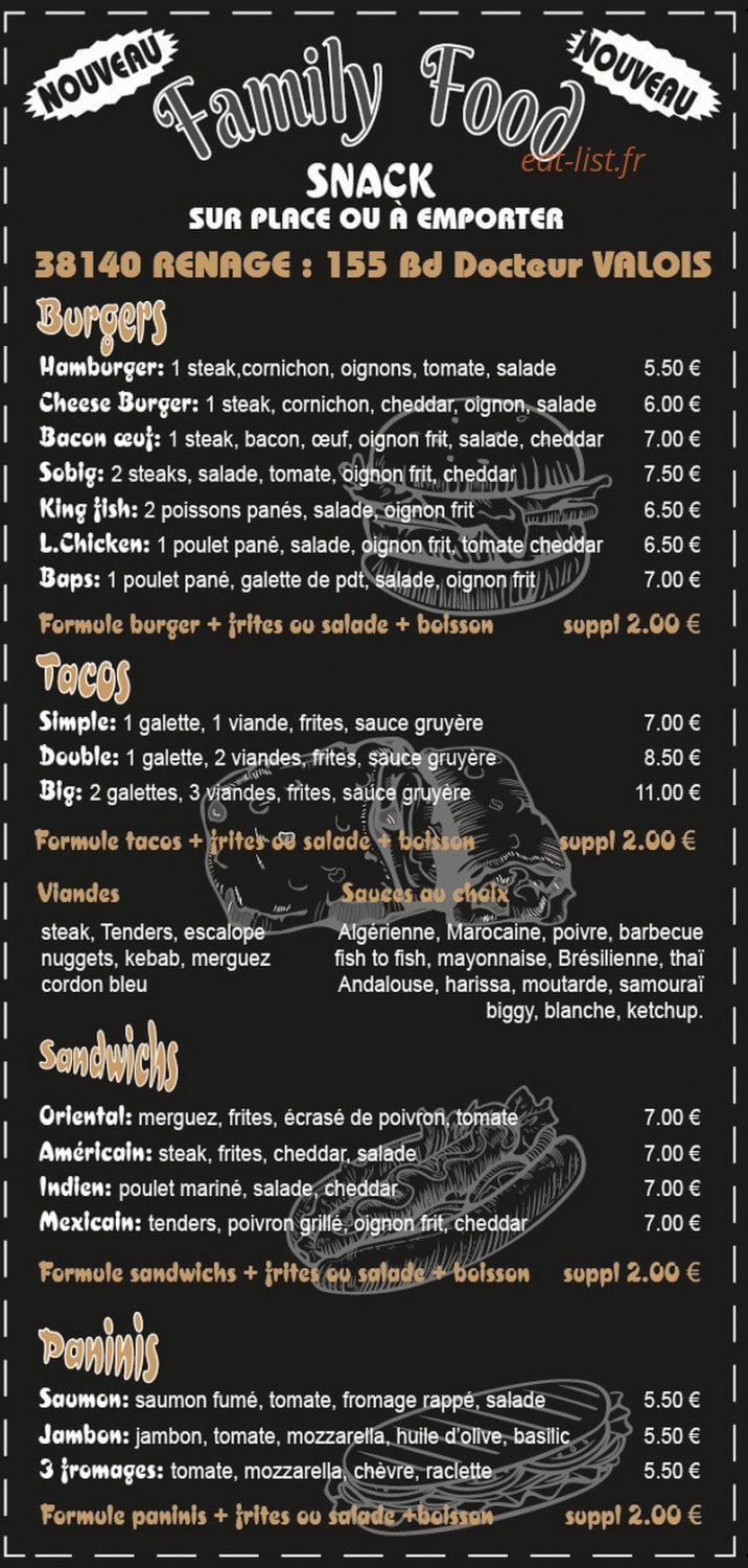 family food — carte page 1