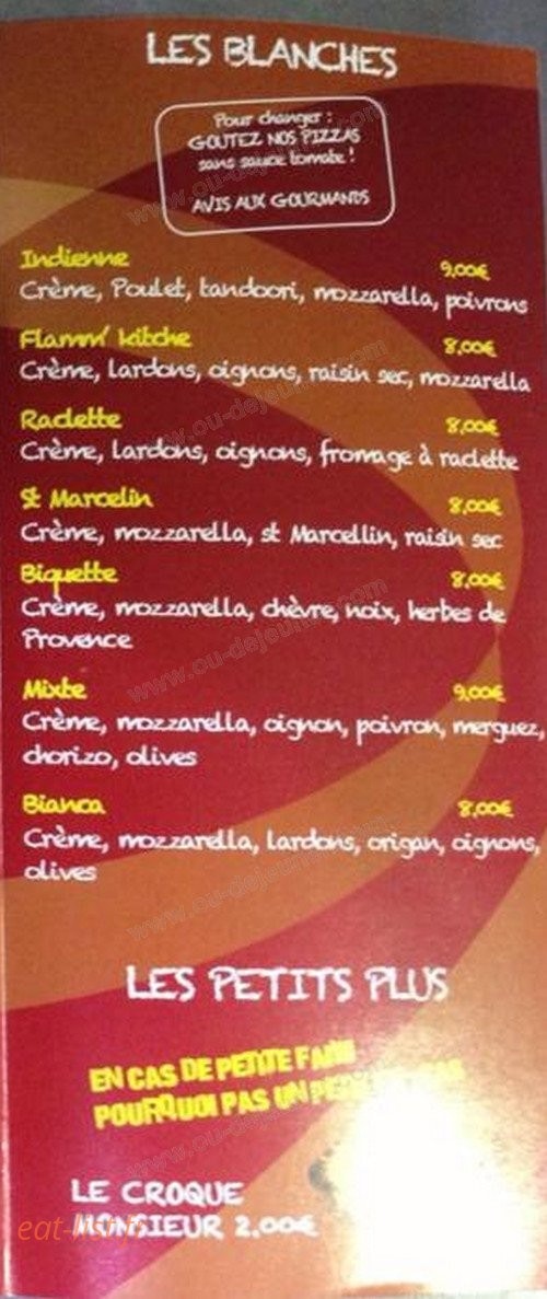 Tano Pizza — carte page 3