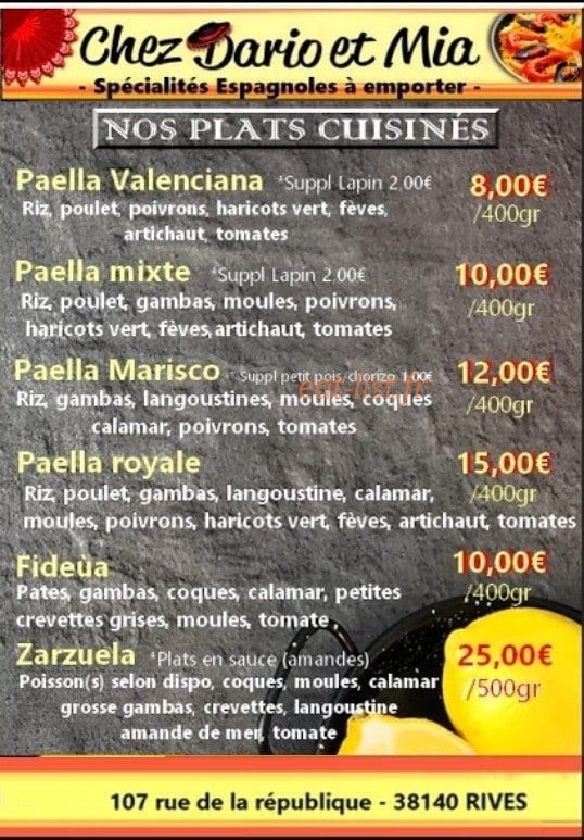 Chez Dario &  Mia — carte page 1