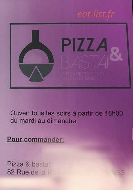 Pizza & Basta — carte page 1